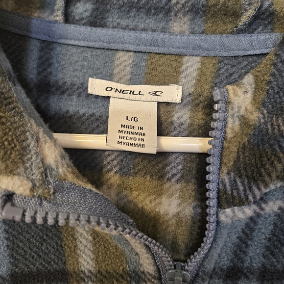 O’Neill Women Pullover Flannel Fleece 1/4 Zip Pockets Sweatshirt - Size Large - Picture 4 of 10